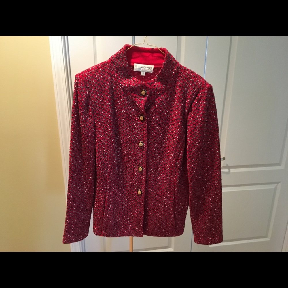 Designer St John Multi-color Short Jacket, Size 12